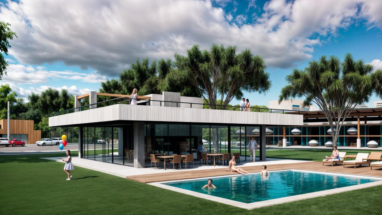 Área de piscina del club house